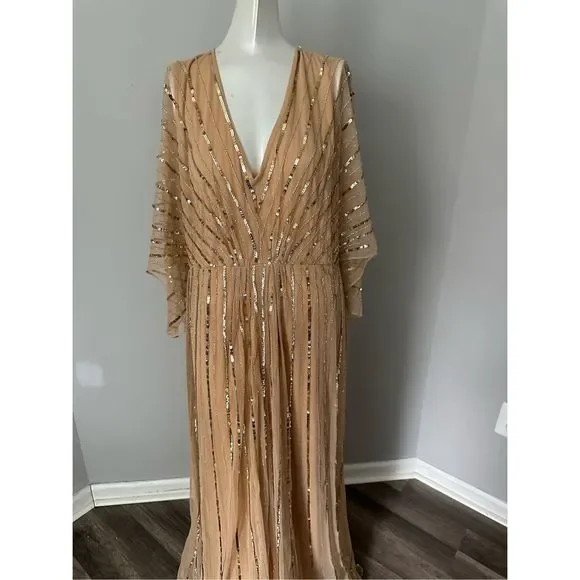 knee length beige dress 1980s Silk Beaded Jacket/Mini-Dress - M main image 0